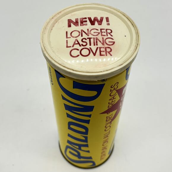 Vtg Spalding Tennis Balls Un-Opened Can RARE Longer Lasting Cover Sporting Goods - Picture 2 of 7